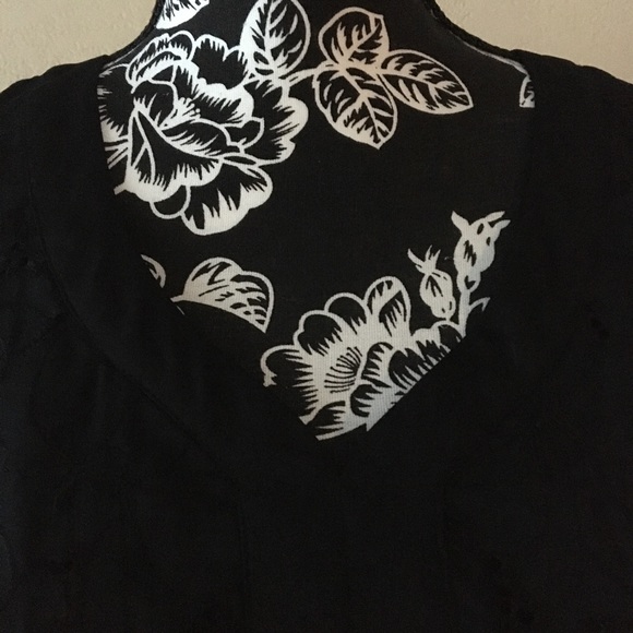 10P CHARTER CLUB BLACK EYELET LINED SIDE ZIP TOP - Picture 4 of 13